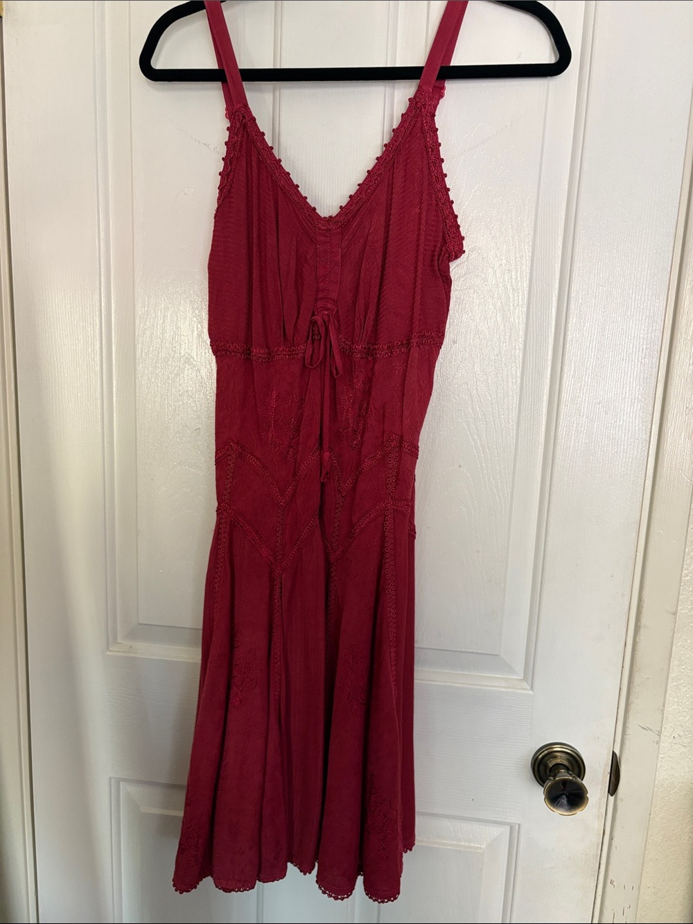 Women's Red Spaghetti Strap Summer Dress